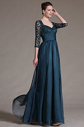 Stylish Overlace Sleeves Mother of the Bride Dress