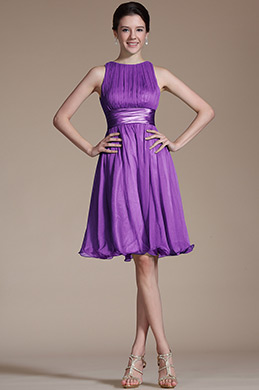 Robe de Cocktail Sans Manches Violet Robe de Cocktail Sans Manches Violet