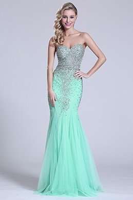 Vestido de Gala Verde Sirena Falda Brillante Vestido de Gala Verde Sirena Falda Brillante