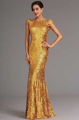Vestido de Dama de Honor Lentejuela Diseño Simple