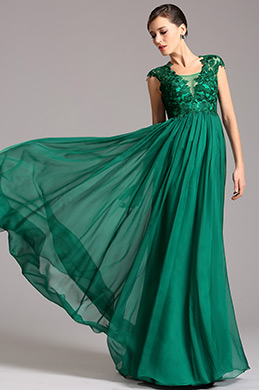 A Line Empire Waist Emerald Maternity Dress Formal Dress