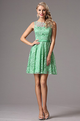 Green Lace Bridesmaid Dress Cocktail Dress