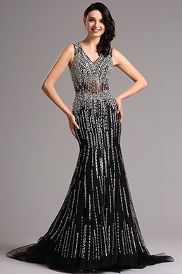 Funkelnd Ausschnitt lang formell Abendkleid Funkelnd Ausschnitt lang formell Abendkleid