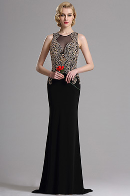 Sleeveless Beaded Mermaid Prom Evening Gown