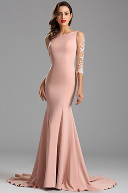Elegant Halfter Ärmel Fitted Meerjungfrau Formal Kleid