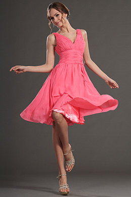 Cheap Sexy V Neck Short Ball Gown