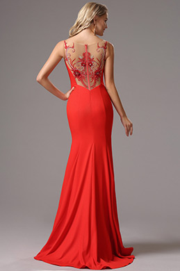 Rot Träger Maxi Prom Abendkleid
