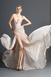Chiffon Ruched bodice Evening Dress