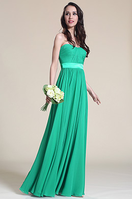 Robe demoiselle d'honneur longue verte bustier Robe demoiselle d'honneur longue verte bustier