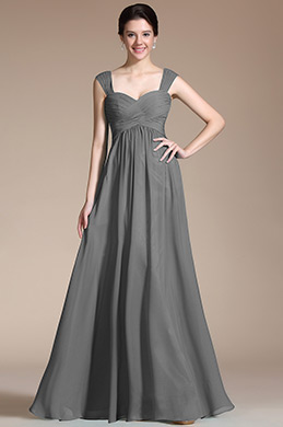 Robe de Soirée/de Demoiselle d’Honneur Taille Empire Gris