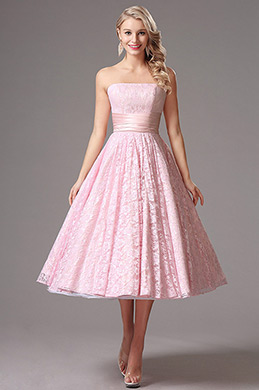 Sweet Pink Lace Cocktail Dress Party Dress Tea Length Sweet Pink Lace Cocktail Dress Party Dress Tea Length