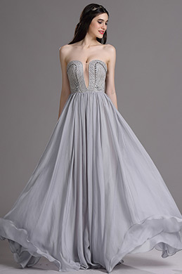Sexy Trägerlos Abendkleid mit Stickereien Sexy Trägerlos Abendkleid mit Stickereien