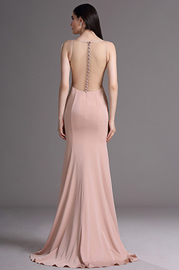 Robe de Soirée Sirène Sans Manche Blush Robe de Soirée Sirène Sans Manche Blush