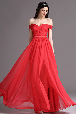 Off Shoulder Sweetheart High Slit Bridesmaid Formal Dress