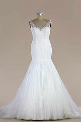 Ärmellos Spitze Meerjungfrau Linie Brautkleid Ärmellos Spitze Meerjungfrau Linie Brautkleid