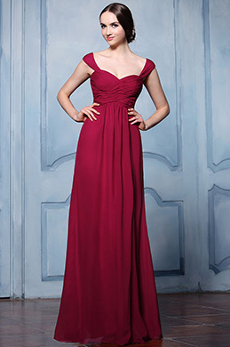 Empire Linie Burgundrot Chiffon Brautjungfernkleid Empire Linie Burgundrot Chiffon Brautjungfernkleid