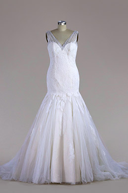 Sleeveless Lace Mermaid Wedding Dress
