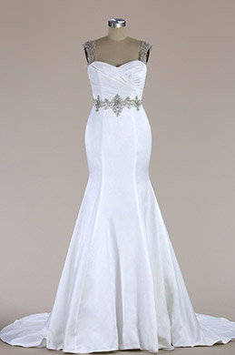 Sleeveless Beaded Mermaid Wedding Dress
