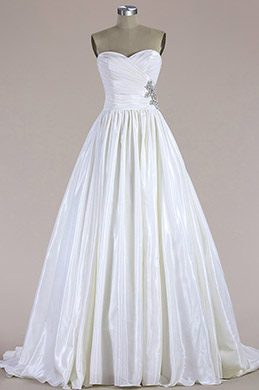 Strapless Pleated Mermaid Wedding Dress