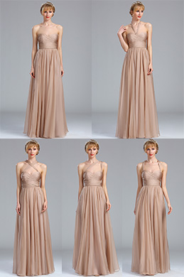 Strapless Convertible Bridesmaid Evening Dress