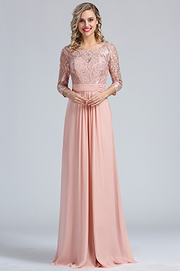 Blush A-line Overlace Prom Evening Dress Blush A-line Overlace Prom Evening Dress