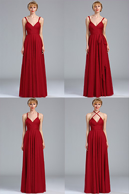 Burgundy Convertible Bridesmaid Evening Dress Burgundy Convertible Bridesmaid Evening Dress