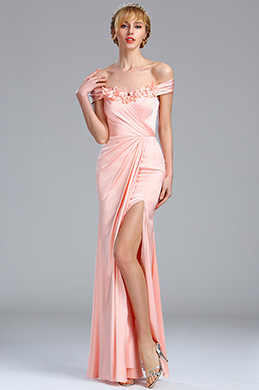 Robe de Soirée Sexy Off Epaules en Couleur Rose Robe de Soirée Sexy Off Epaules en Couleur Rose