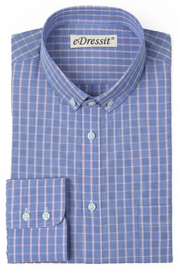 Custom 100% Cotton Check Dress Shirt