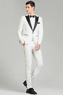 White&Black Custom Men Suits Party Tuxedo
