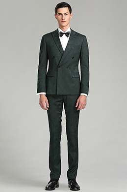 Dark Green Pattern Custom  Men Suits Tuxedo