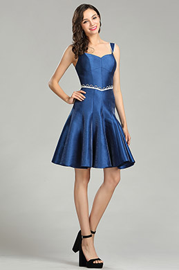 Blau Ärmellos Rückenfrei Cocktail Party Kleid Blau Ärmellos Rückenfrei Cocktail Party Kleid