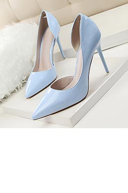 Women's Fashion High Heel Patent Closed Toe Pumps Shoes