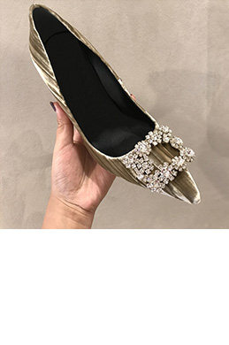 Women Suede Toe Closed Rhinestone Shoes