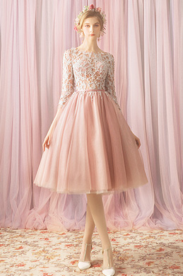 Sexy Spitze Applique Tüll Cocktail Party Abendkleid
