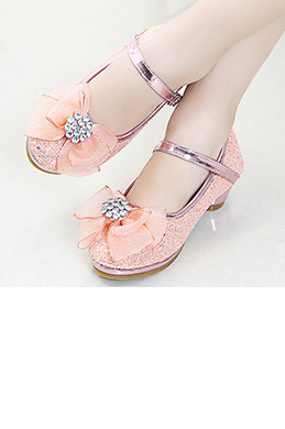 Girl's Lovely Sequin Round Toe Leather Flower Girl Shoes