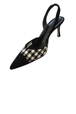 Women Plaid Pattern Toe Closed Flat Shoes