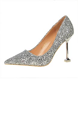 Damen Glänzend Kitten Hoch Absatz Geschlossene Zehe Schuhe