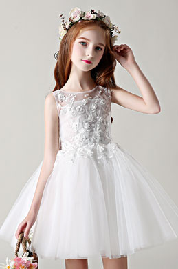 Princess Lace Children Wedding Flower Girl Dress