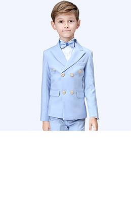 Light Blue Boys Suit Double-breasted Tuxedo