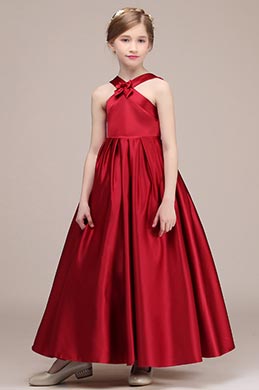 Red Classic Children Wedding Flower Girl Dress