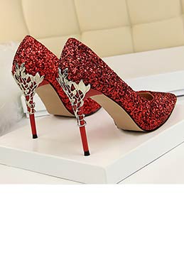 Женская обувь на высоком каблуке с блестками