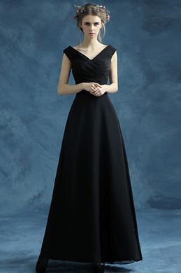 New Classic Black V-cut Evening Prom Dress New Classic Black V-cut Evening Prom Dress