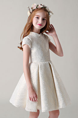 Cap Sleeves Wedding Flower Girl Dress