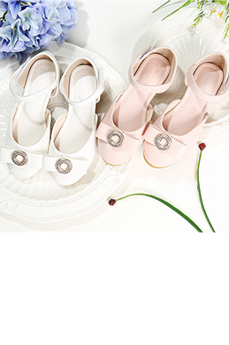 Girl's Round Toe Princess Leather Flat Flower Girl Shoes