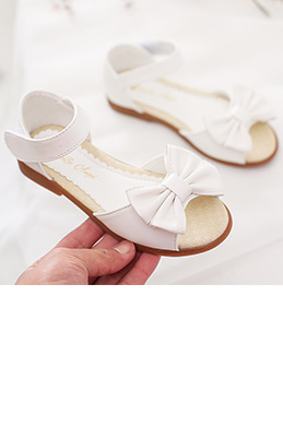 Girl's Open Toe Leather Flat Flower Sandals Shoes