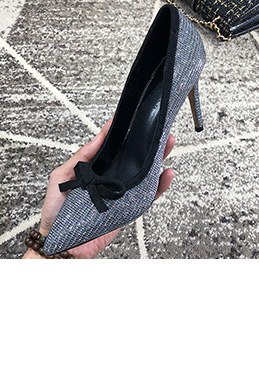 Women Bow-knot Toe Closed High Heels Shoes