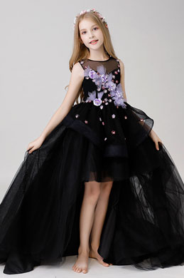 Sheer Top Sleeveless Flower Girl Dress