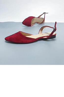 Suede Open Heel Pointed Flat Shoes