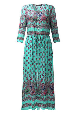 schöne Damen Printed Übergröße Kleid Urlaub Kleid