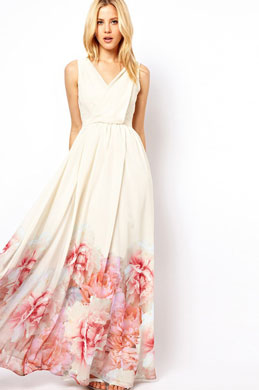 Sexy V-Schnitt Printed Kleid Sommerkleid